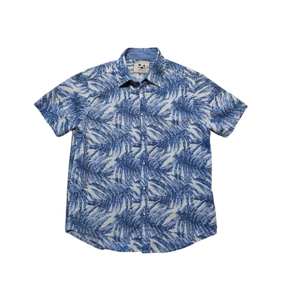 REPORT COLLECTION SUMMER LINEN Hawaiian Print shirt; short Sleeve Shirt